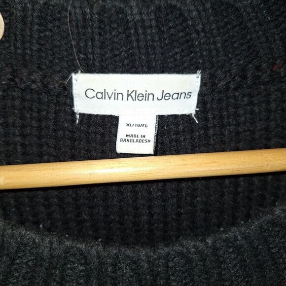 Calvin Klein Women’s XL Cable Knit Oversized Slouch Fit Crewneck Sweater - Picture 2 of 6